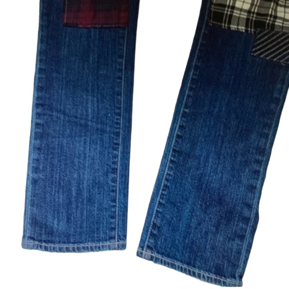 PAIGE JIMMY JIMMY PATCH PLAID BOYFRIEND JEANS SIZE 28 - Picture 9 of 13